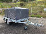 8x5 Tandem Axle Box Trailer with Cage Cover Closed